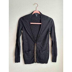 Banana Republic Charcoal Grey Cardigan extra Fine Marino Wool PS